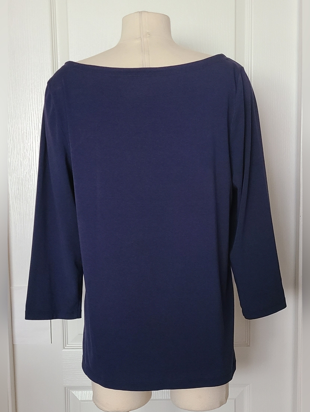 Lilly Pulitzer Halee Tee Shirt Boat Neck 3/4-Sleeve Low Tide Navy Sz XXL - Picture 5 of 14